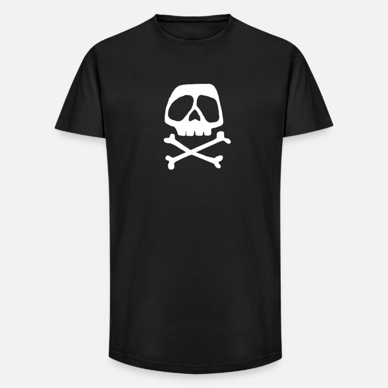 Skull Cross Pattern - Long Fit Men's T-Shirt - black