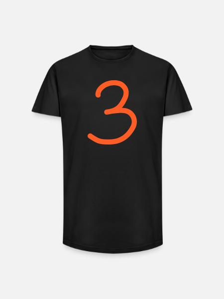 3 Number three number birthday - Long Fit Men's T-Shirt - black