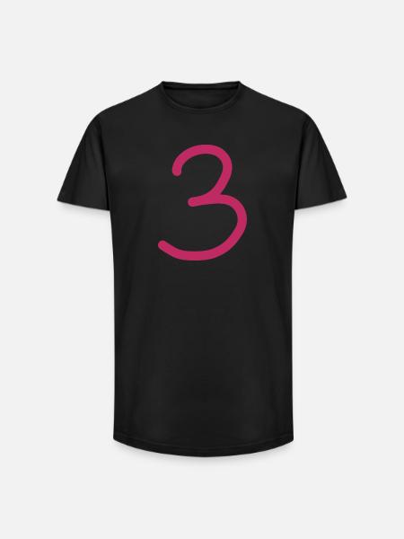 3 Number three number birthday - Long Fit Men's T-Shirt - black