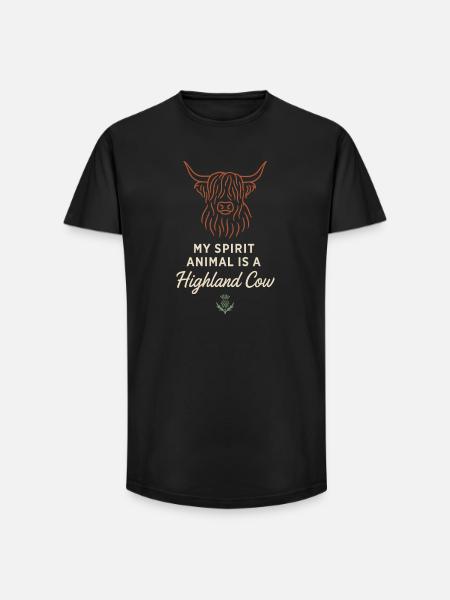 Highland Cow Rustic Animal Cute - Long Fit Men's T-Shirt - black