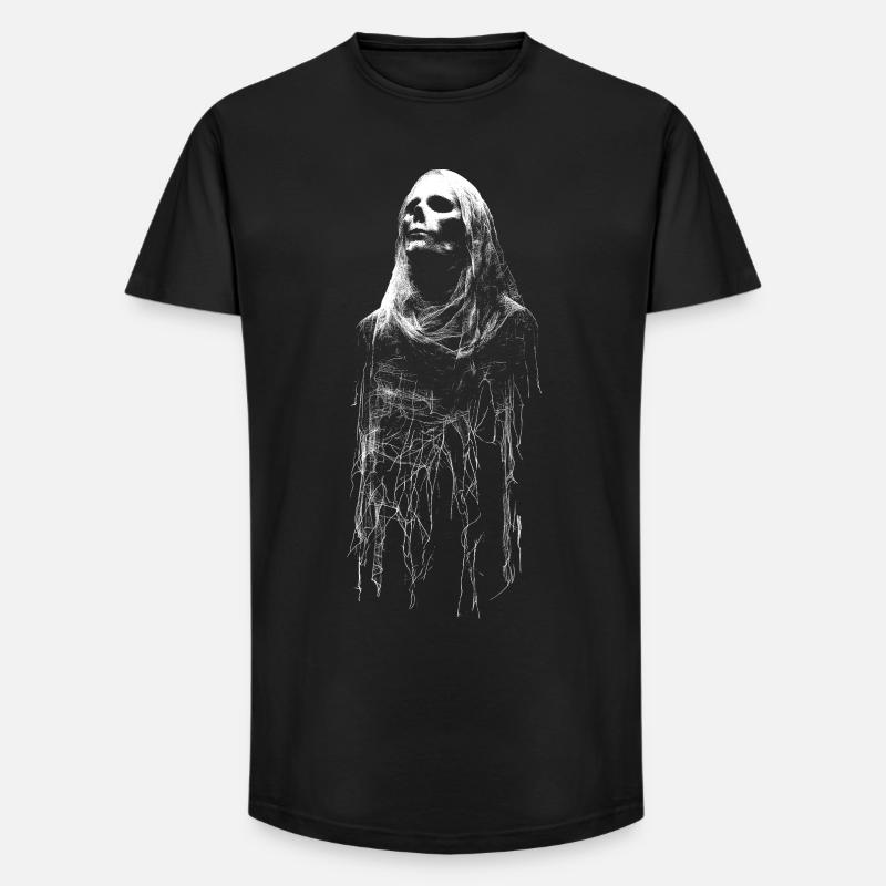 Schleiergeist im Spukgewand - Long Fit Männer T-Shirt - Schwarz