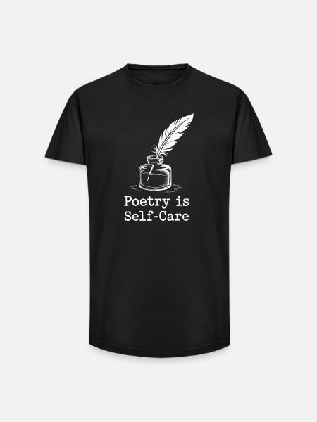 Poetry as Self-Care Quill Design - Long Fit Men's T-Shirt - black