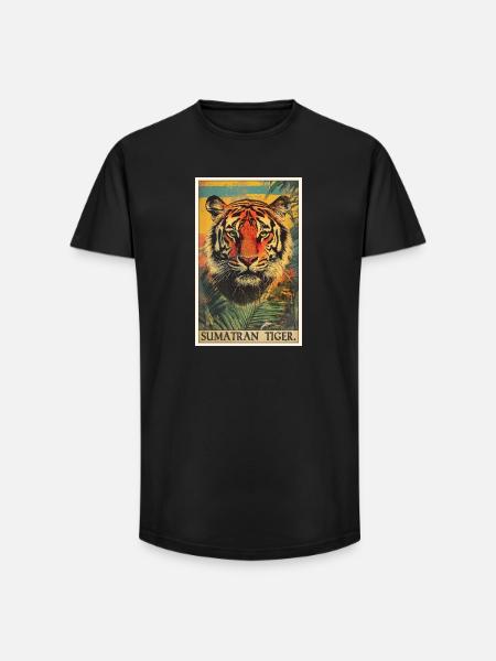 Sumatra-Tiger - Long Fit Männer T-Shirt - Schwarz