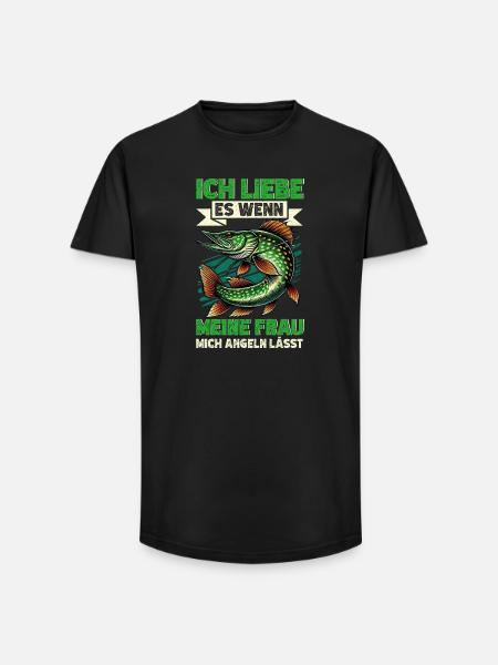 Fishing Fish Lovers Bait Fishing Anglers - Long Fit Men's T-Shirt - black