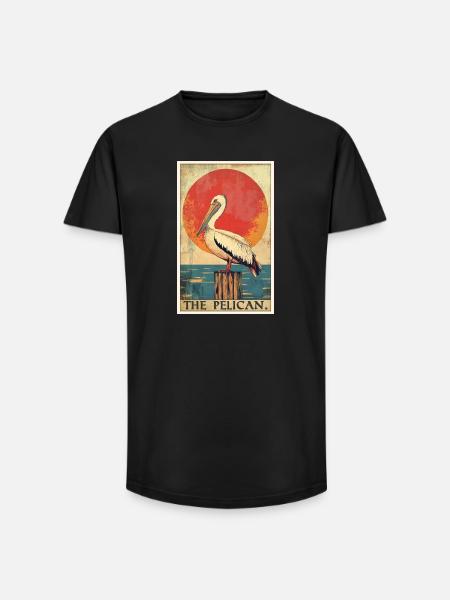 Pélicans Pélican - T-shirt coupe longue homme - noir