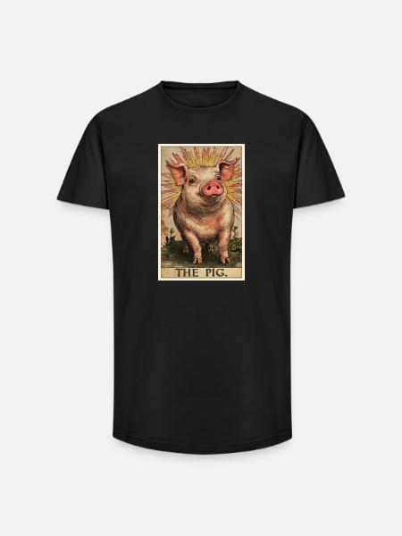 Cochon Cochon - T-shirt coupe longue homme - noir
