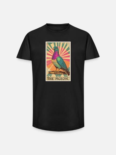 Tauben Taube - Long Fit Männer T-Shirt - Schwarz