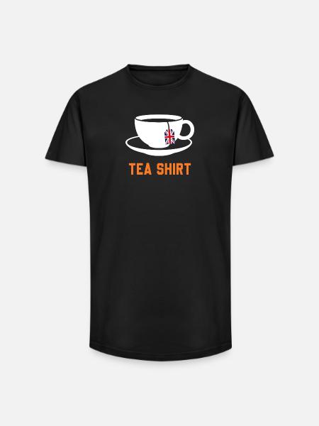 Tea Shirt – Calm Teacup Pun - Long Fit Men's T-Shirt - black