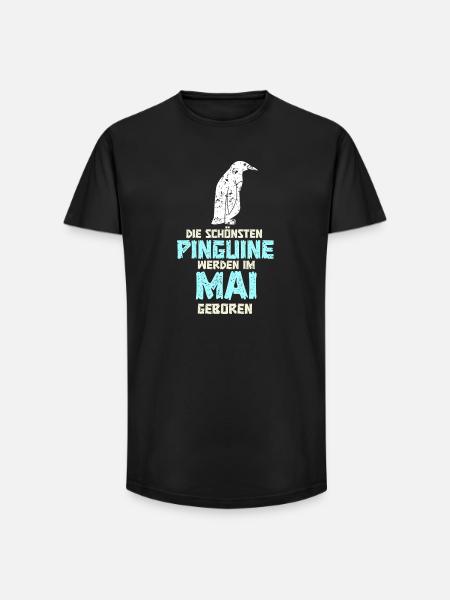 May Birthday Penguin Saying Funny - Long Fit Men's T-Shirt - black