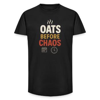 Porridge Breakfast Culture Overnight - Long Fit Men's T-Shirt - black - Front - AI Model Male 185 light (185cm)