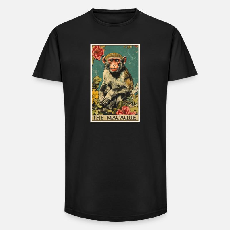 Makaken Makake - Long Fit Männer T-Shirt - Schwarz