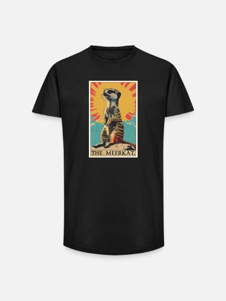 Suricate Erdmännchen - T-shirt coupe longue homme - noir