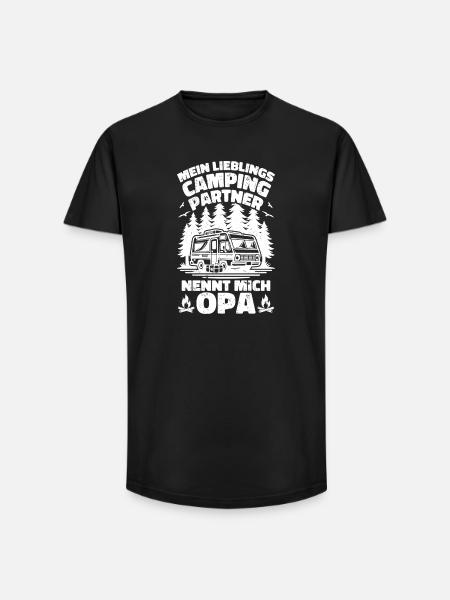 Lieblings Campingpartner Opa - Long Fit Männer T-Shirt - Schwarz