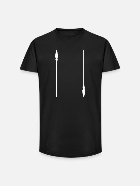 Spear Silhouette Crest - Long Fit Men's T-Shirt - black