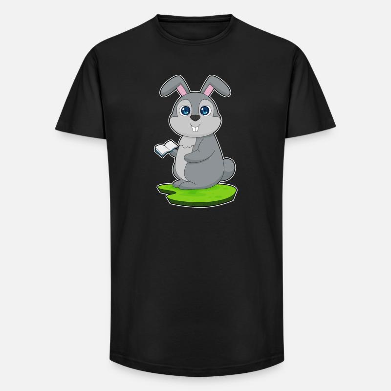 Hase Buch - Long Fit Männer T-Shirt - Schwarz