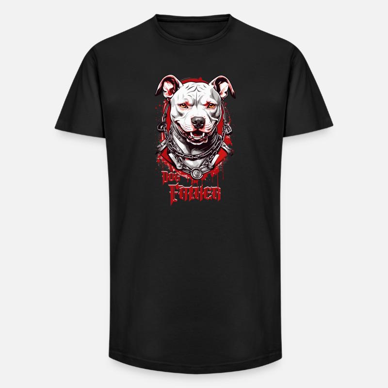 Hunderasse Pitbulls, Hunde Vater - Long Fit Männer T-Shirt - Schwarz