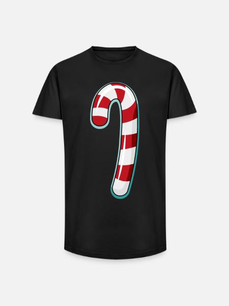 Candy Cane Striped Design - Long Fit Men's T-Shirt - black