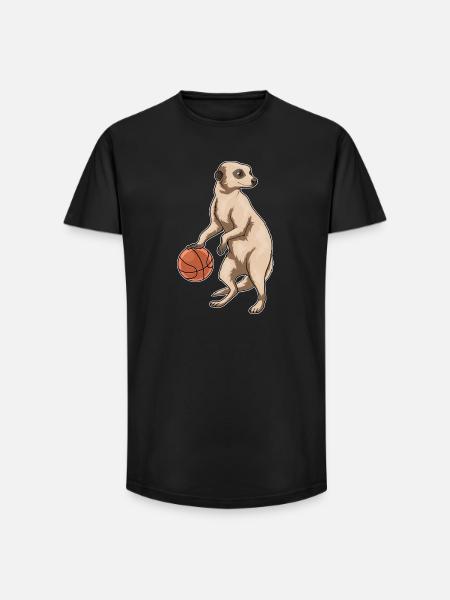 Meerkat Basketball Player Basketball - Long Fit Men's T-Shirt - black
