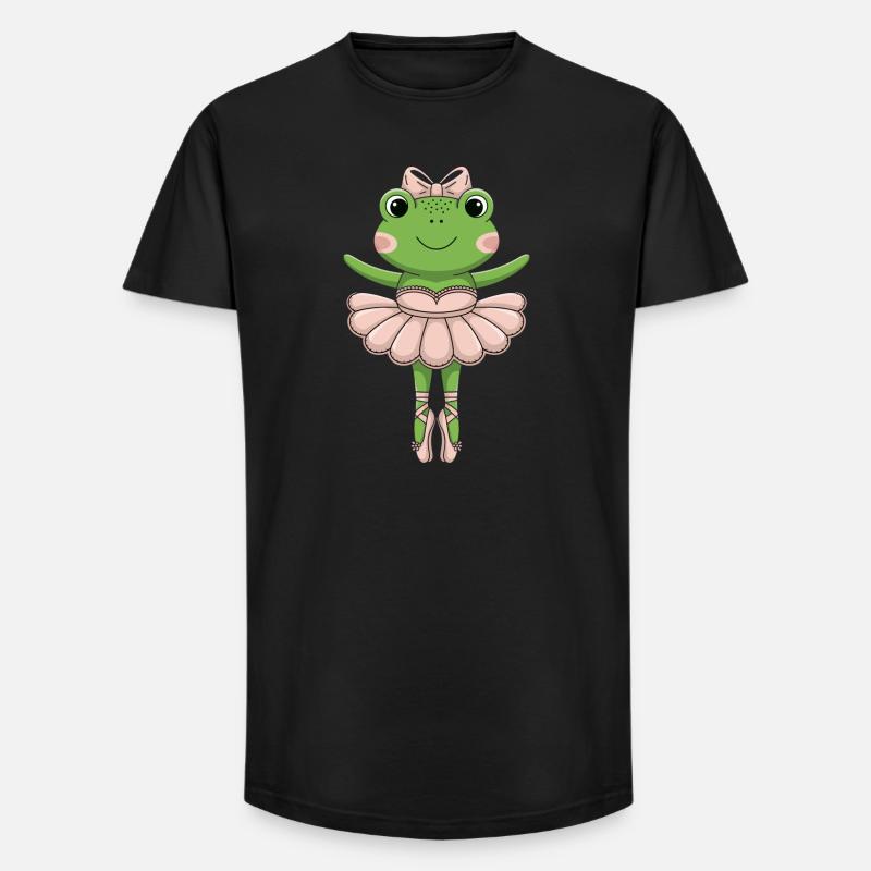 balettgroda i rosa tutu - T-shirt herr med lång passform - svart