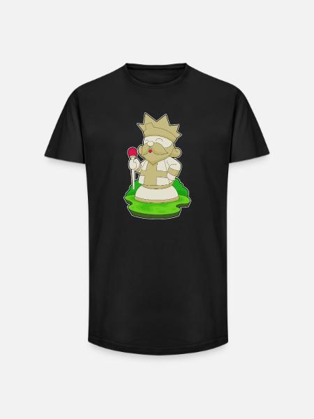 pièce d’échecs roi échecs - T-shirt coupe longue homme - noir