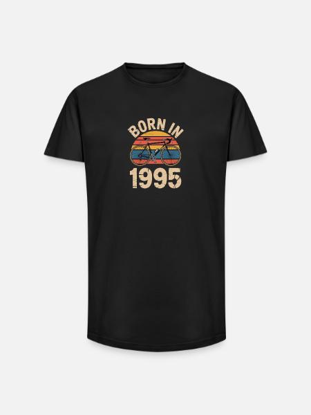 Né en 1995 Retro Bicycle Design - T-shirt coupe longue homme - noir