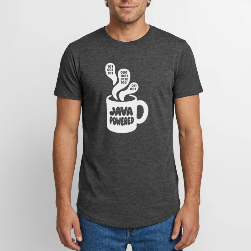 Java Powered Mug: Binary Steam Long Fit Männer T-Shirt