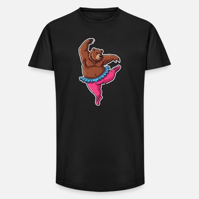 Ballet Bear Comic Gift - Long Fit Men's T-Shirt - black