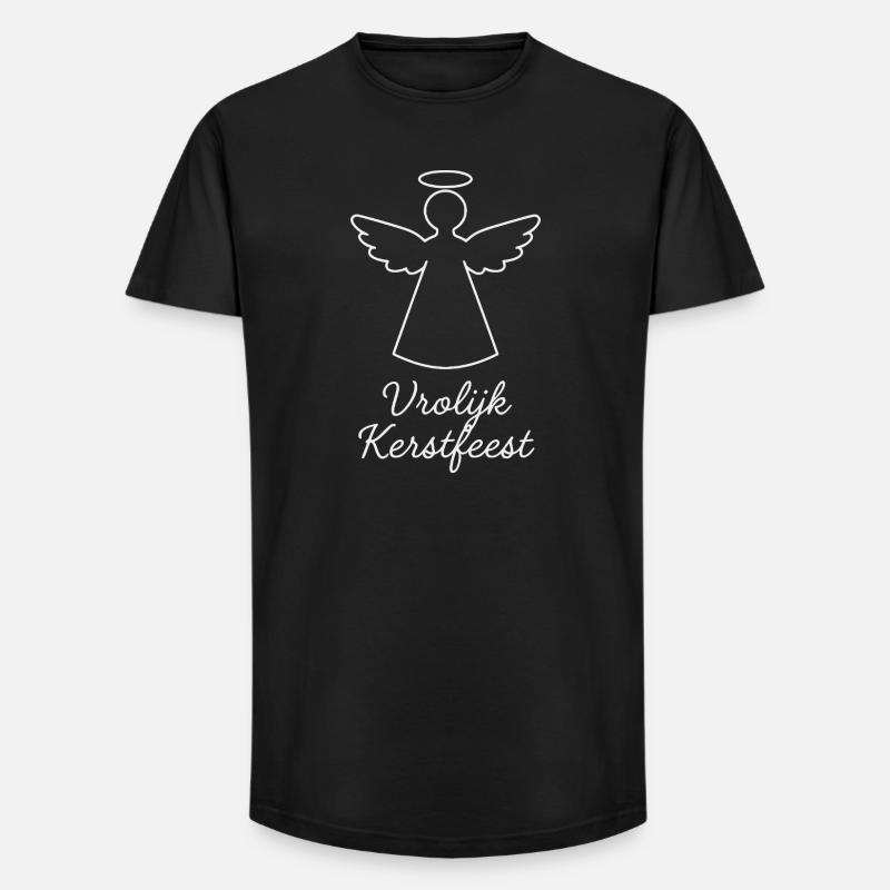 Werihnachtsengel Vrolijk Kerstfeest Engel - Long Fit Männer T-Shirt - Schwarz