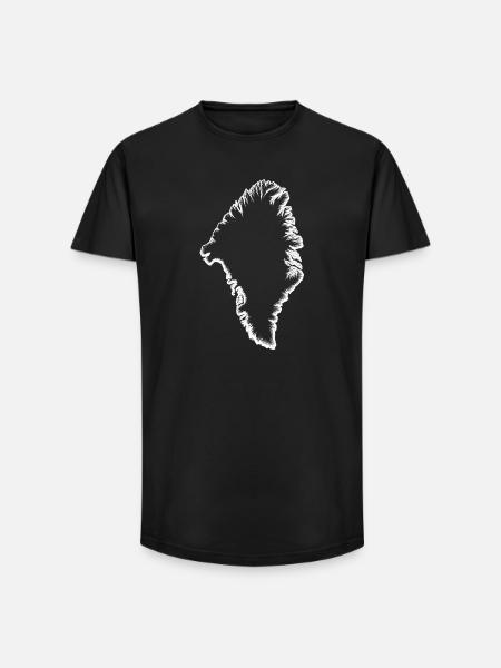 Greenland silhouette white - Long Fit Men's T-Shirt - black