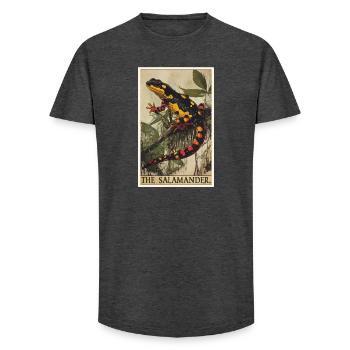 Salamandre de feu Salamandre - T-shirt coupe longue homme - charbon - Devant - AI Model Male 185 light (185cm)