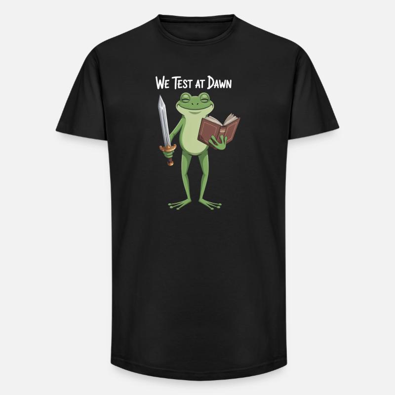 Froschritter im Morgengrauen - Long Fit Männer T-Shirt - Schwarz