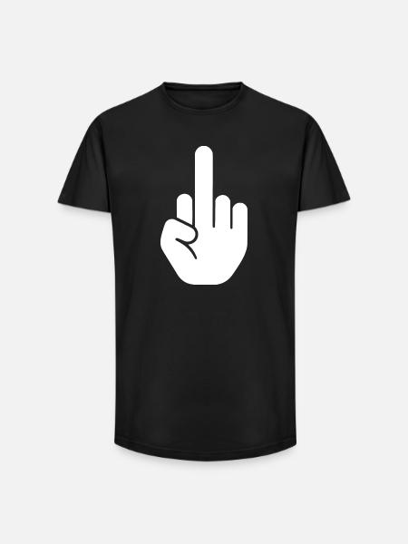 Middle finger - Long Fit Men's T-Shirt - black