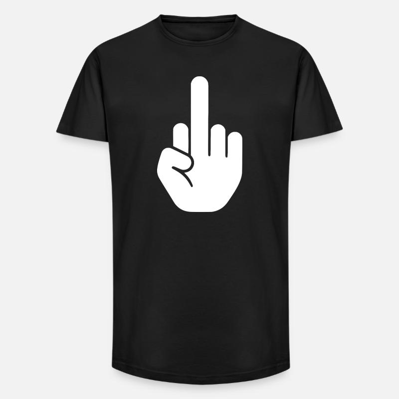 Middle finger - Long Fit Men's T-Shirt - black