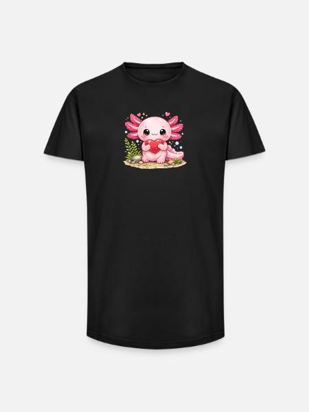 Axolotl - Long Fit Männer T-Shirt - Schwarz