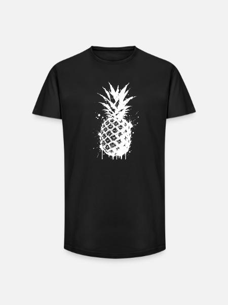 Splashed pineapple spray - Long Fit Men's T-Shirt - black