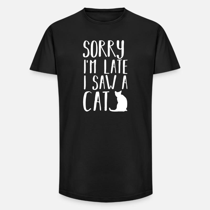 Katze Katzen - Long Fit Männer T-Shirt - Schwarz