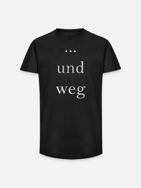 ... und weg - Long Fit Männer T-Shirt - Schwarz