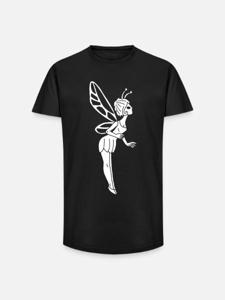 lucky white fairy - Long Fit Men's T-Shirt - black