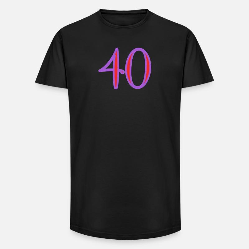 40 - Long Fit Männer T-Shirt - Schwarz