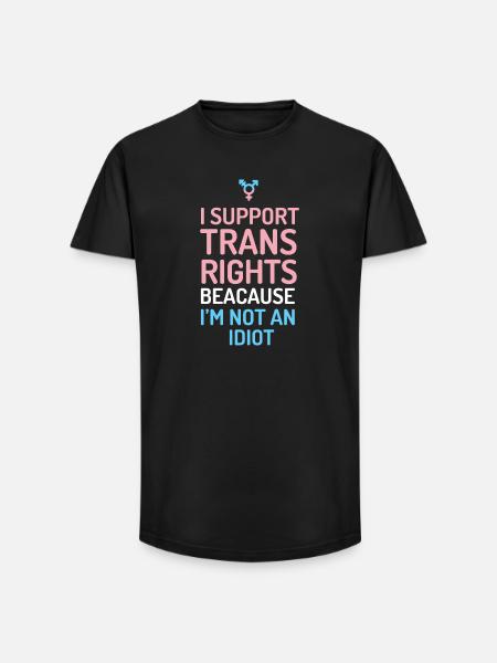I Support Trans Rights - Long Fit Men's T-Shirt - black