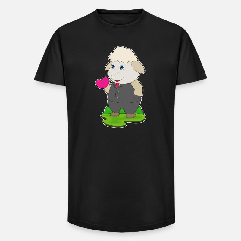Schaf Bräutigam Anzug Hochzeit - Long Fit Männer T-Shirt - Schwarz