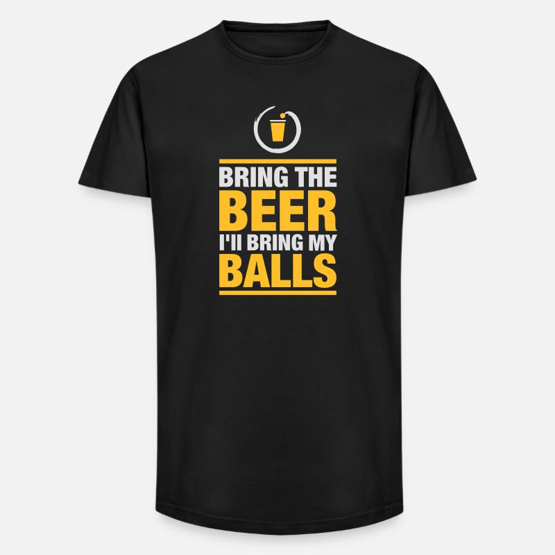 Bier Pong Bier bringen - Long Fit Männer T-Shirt - Schwarz