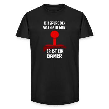 Gamer Zocker Nerd Vater Spruch Vatertag Lustig - Long Fit Männer T-Shirt - Schwarz - Vorne - AI Model Male 185 light (185cm)