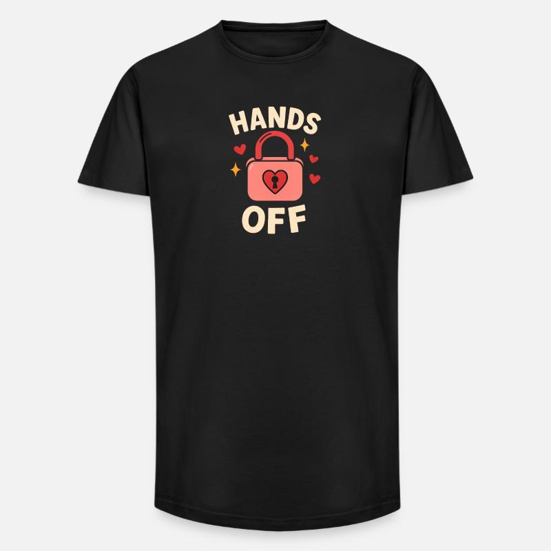 Hands Off – Kein Anfassen! - Long Fit Männer T-Shirt - Schwarz