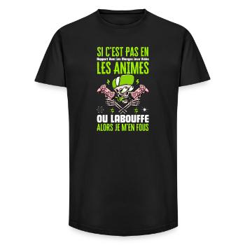 Si C'est Pas En Rapport Avec Les Mangas Jeux Vidéo - T-shirt coupe longue homme - noir - Devant - AI Model Male 185 light (185cm)