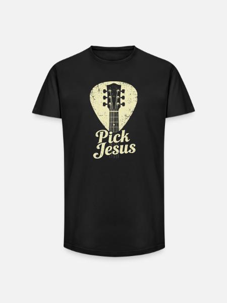Pick Jesus Christian Faith Prayer - Long Fit Men's T-Shirt - black