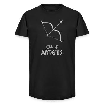 Child of Artemis – Percy Jackson inspired design - Long Fit Men's T-Shirt - black - Front - AI Model Male 185 light (185cm)