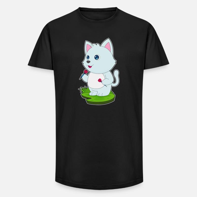 Fléchette de chat - T-shirt coupe longue homme - noir