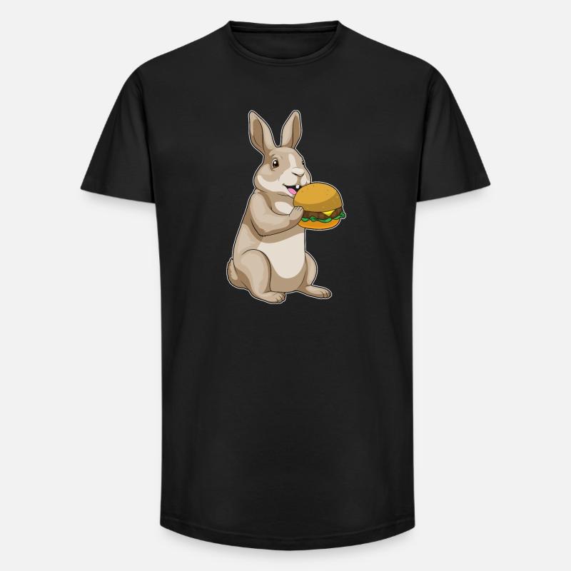 Hase Hamburger - Long Fit Männer T-Shirt - Schwarz