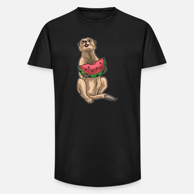 Suricate Pastèque - T-shirt coupe longue homme - noir